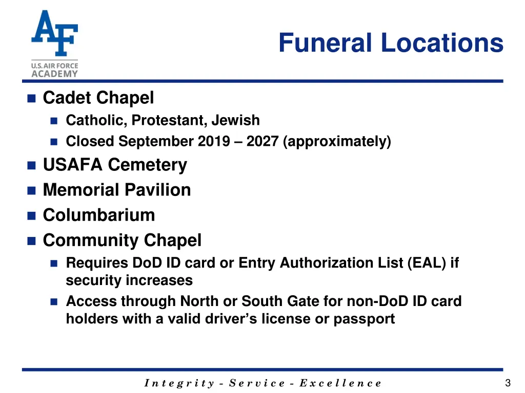 funeral locations