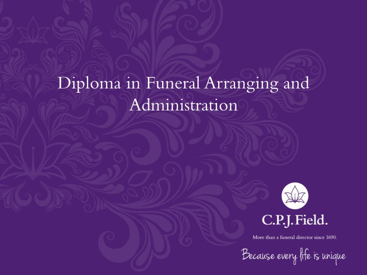 diploma in funeral arranging and administration