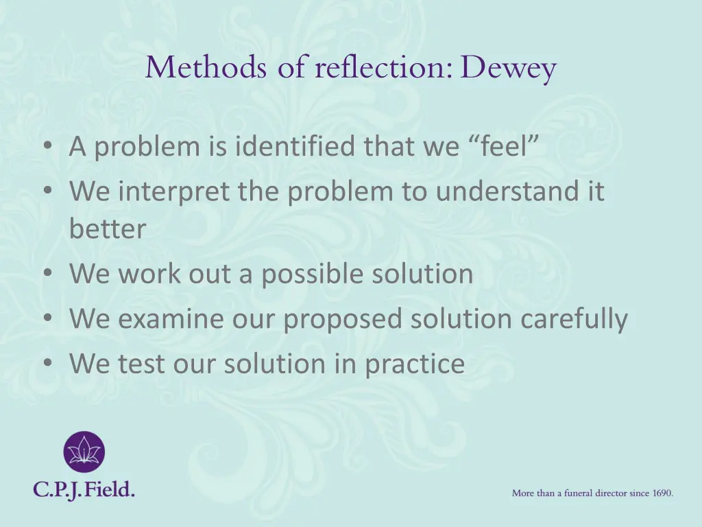 methods of reflection dewey