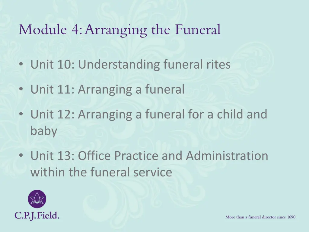 module 4 arranging the funeral