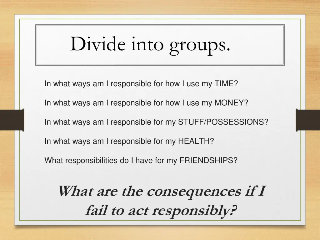 divide into groups