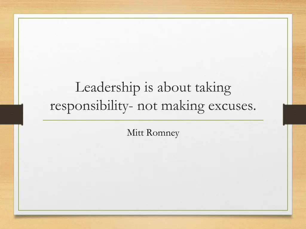 leadership is about taking responsibility