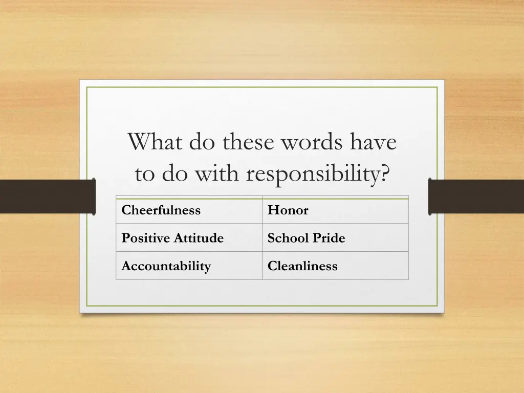 what do these words have to do with responsibility