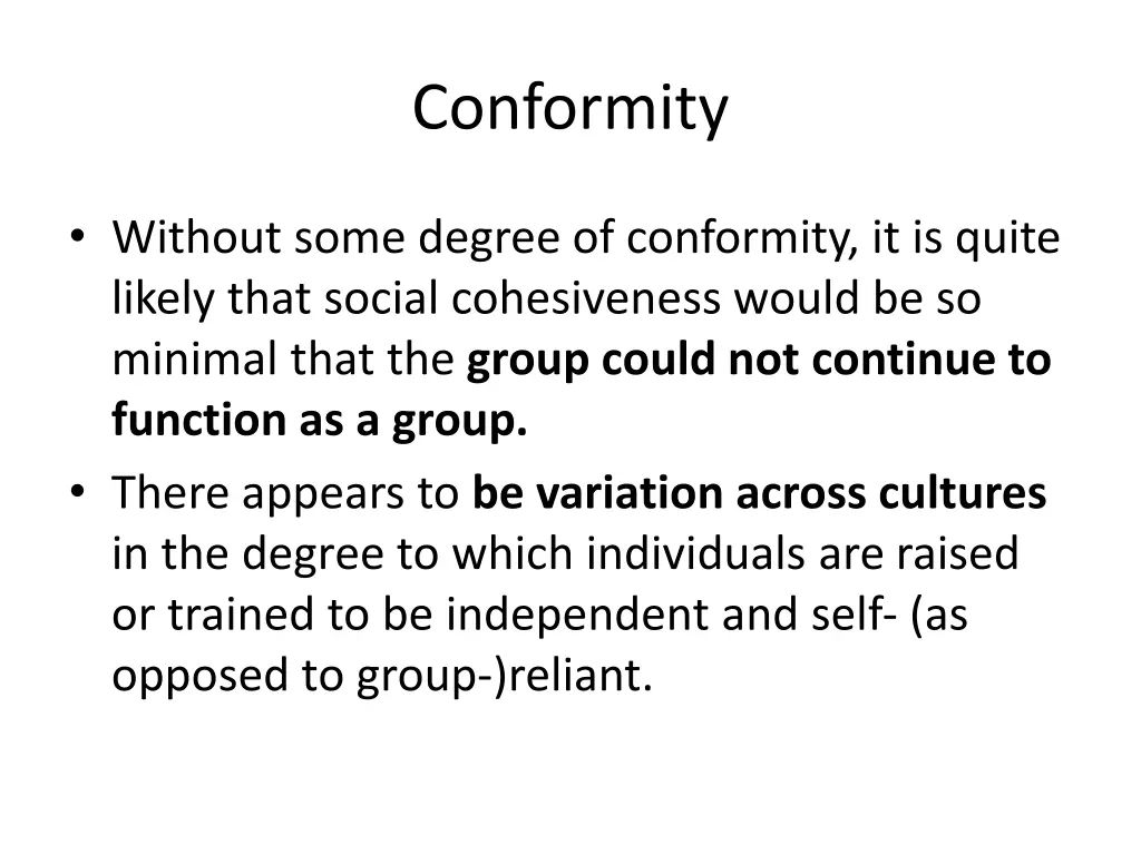 conformity