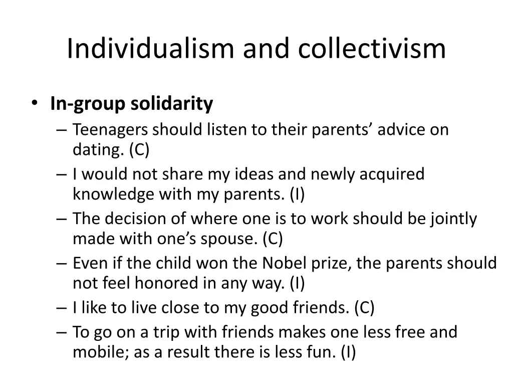 individualism and collectivism 1