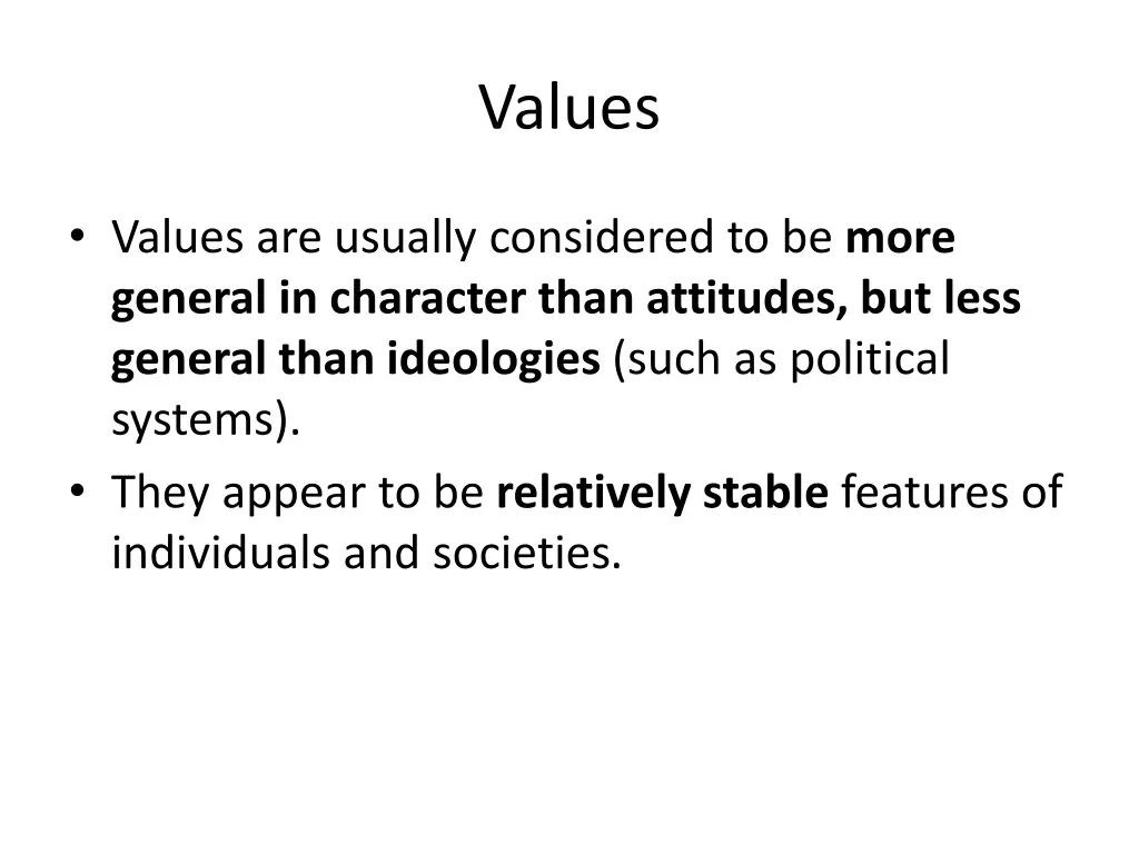 values 1