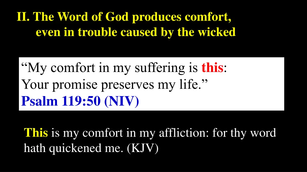 ii the word of god produces comfort even