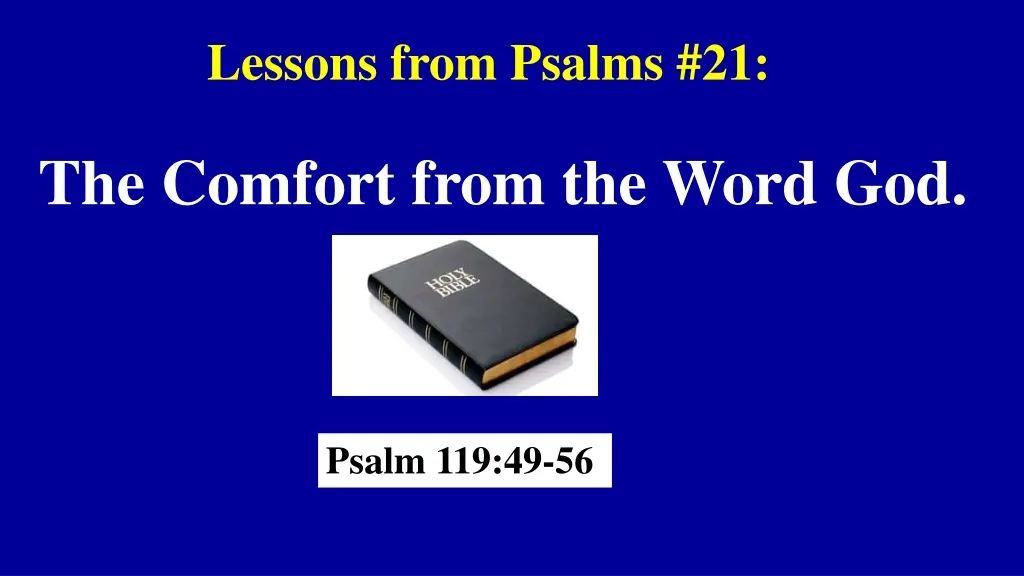 lessons from psalms 21 1