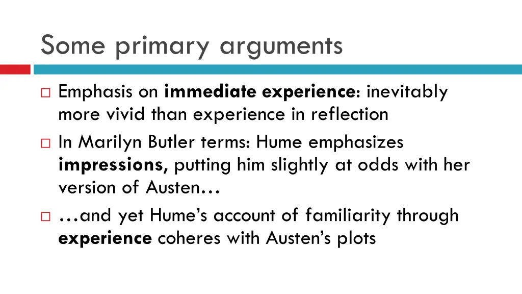 some primary arguments