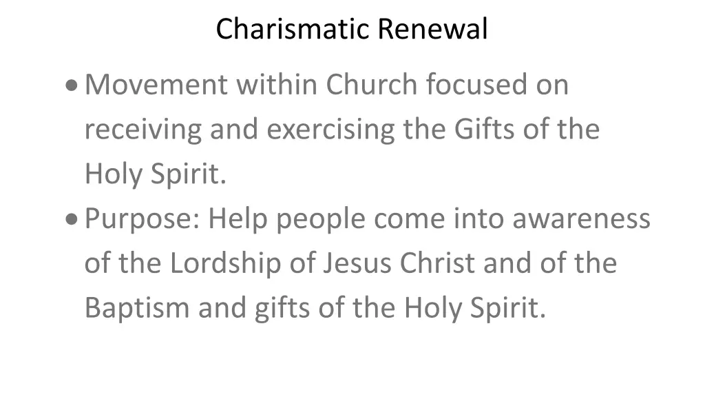 charismatic renewal