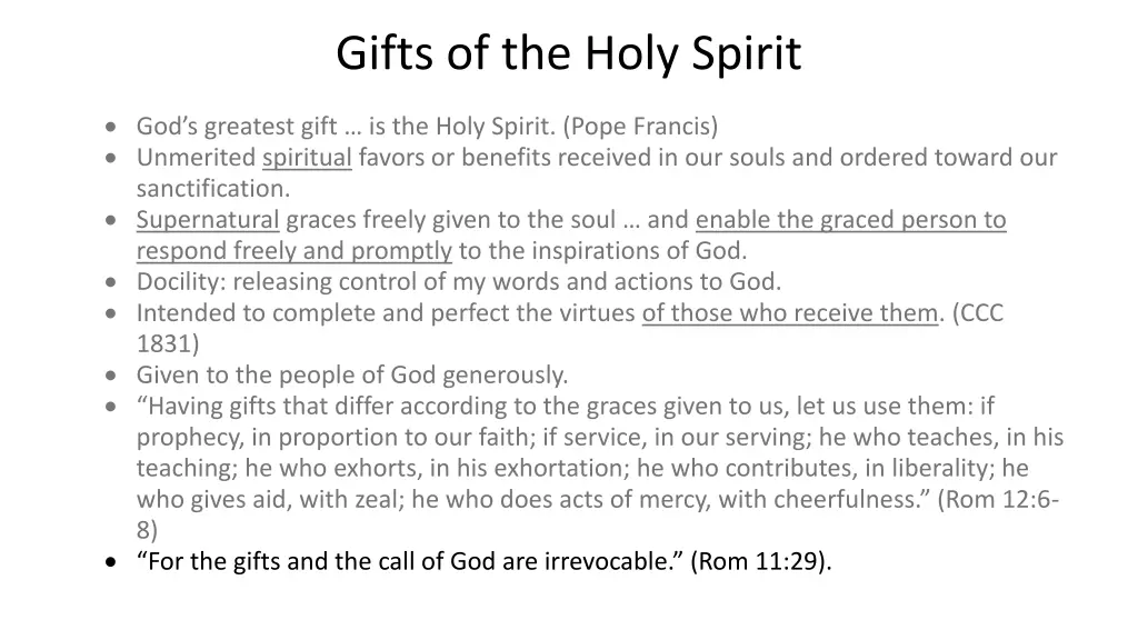 gifts of the holy spirit