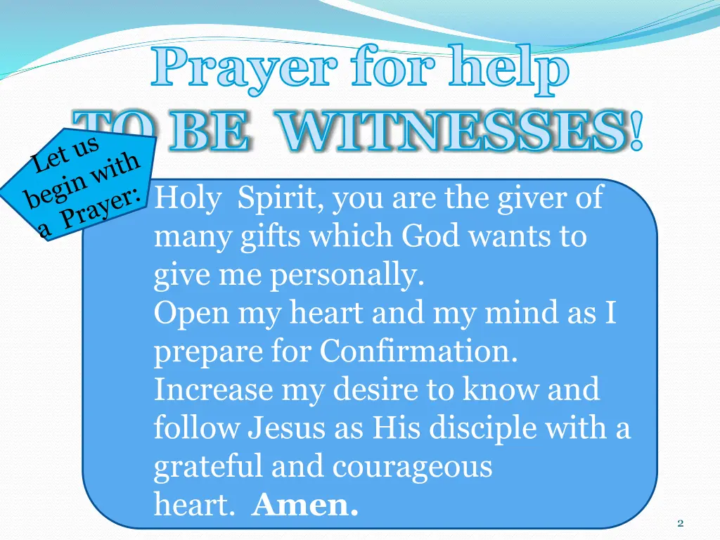 prayer for help to be witnesses