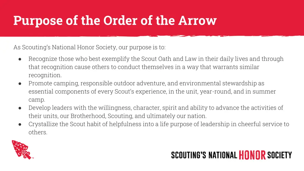 purpose of the order of the arrow