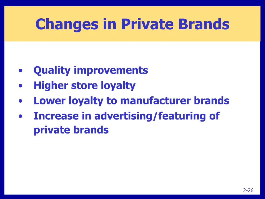 changes in private brands