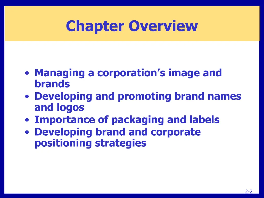 chapter overview