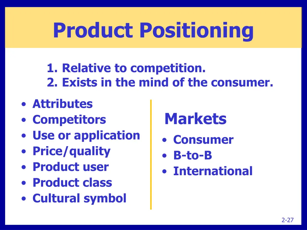 product positioning