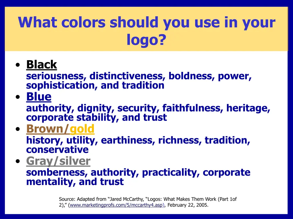 what colors should you use in your logo