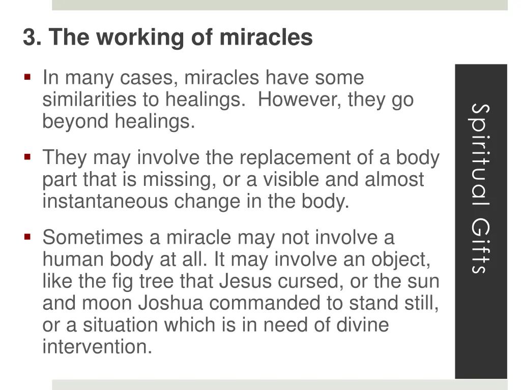 3 the working of miracles