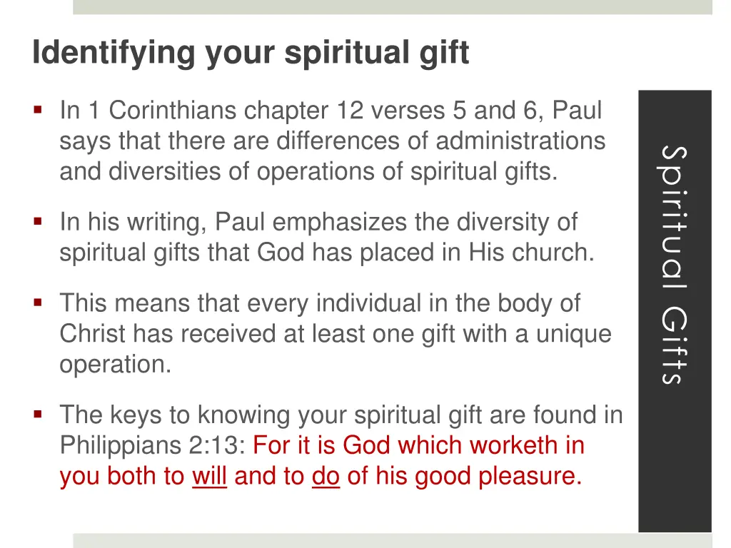 identifying your spiritual gift