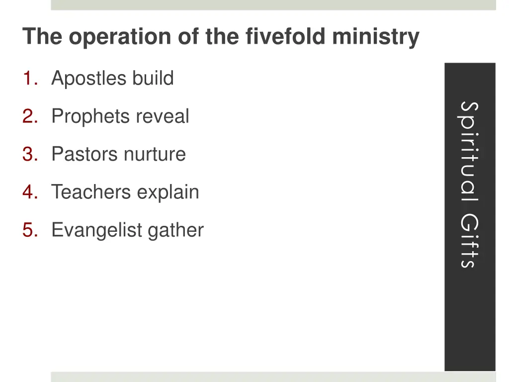 the operation of the fivefold ministry