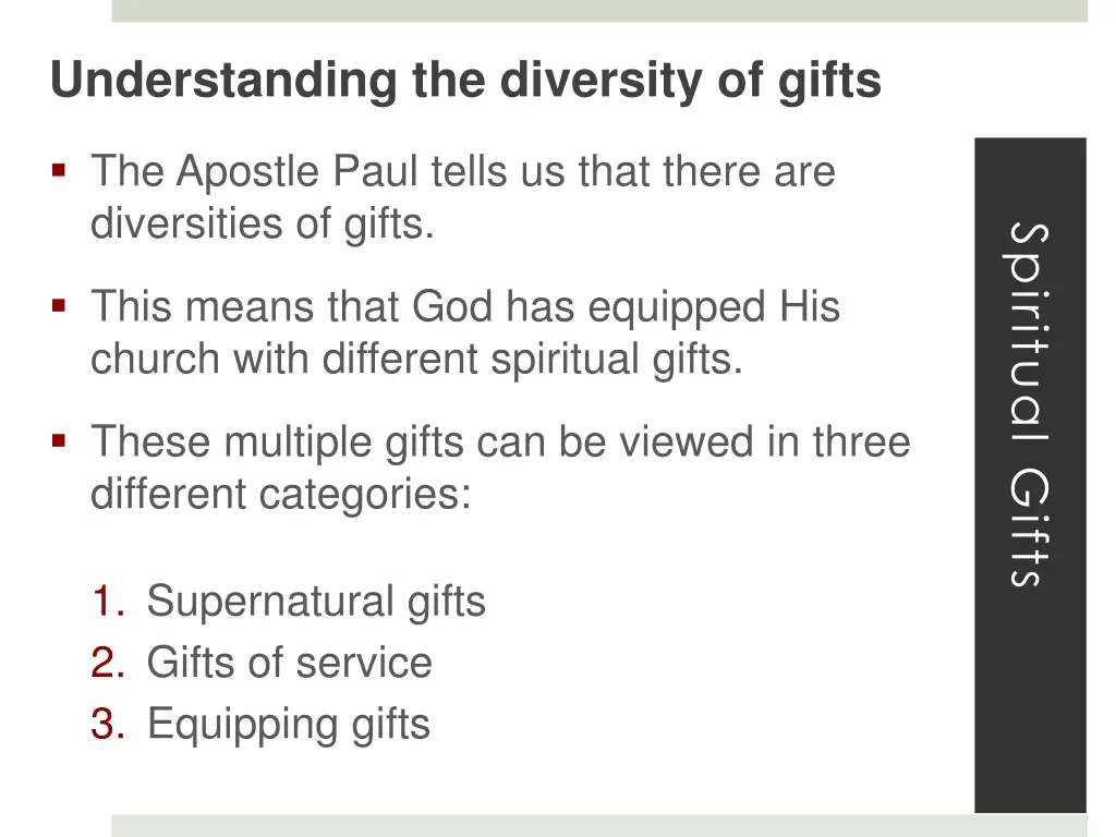 understanding the diversity of gifts