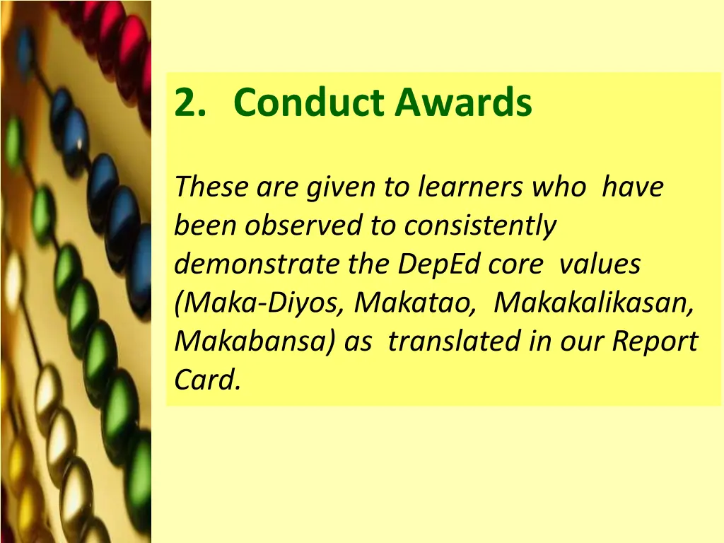 2 conduct awards