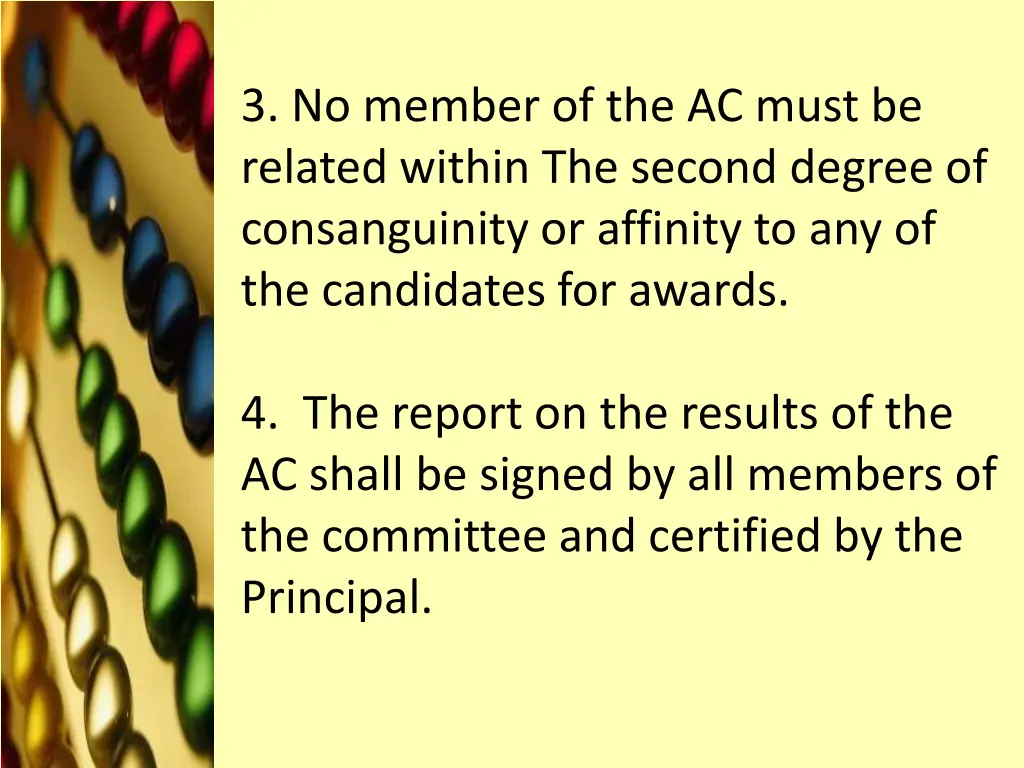 3 no member of the ac must be related within