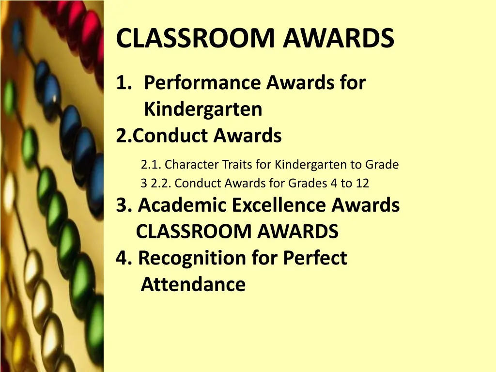 classroom awards