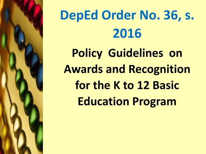 deped order no 36 s 2016