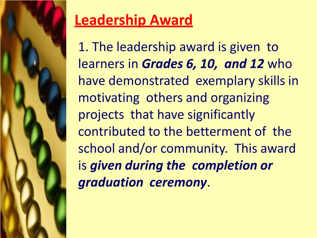 leadership award