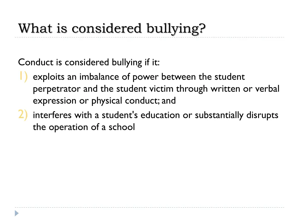 what is considered bullying