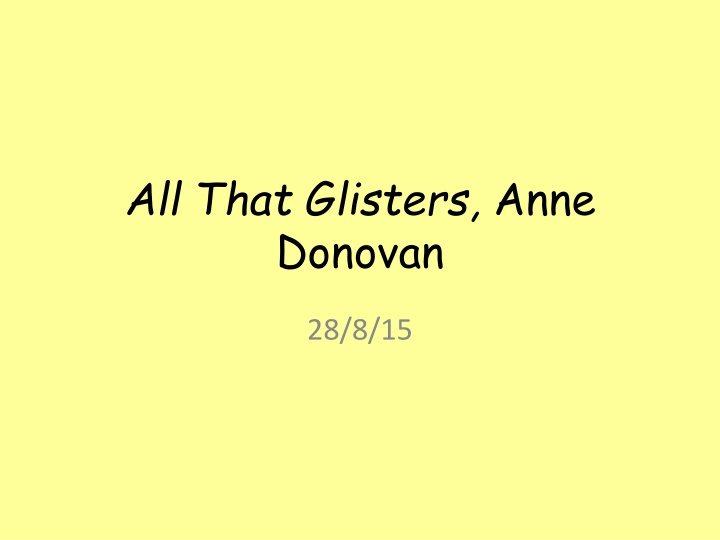 all that glisters anne donovan