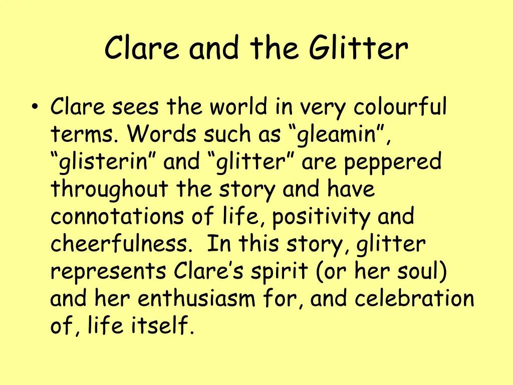 clare and the glitter