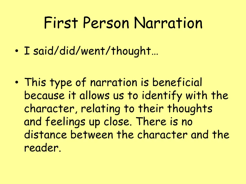 first person narration