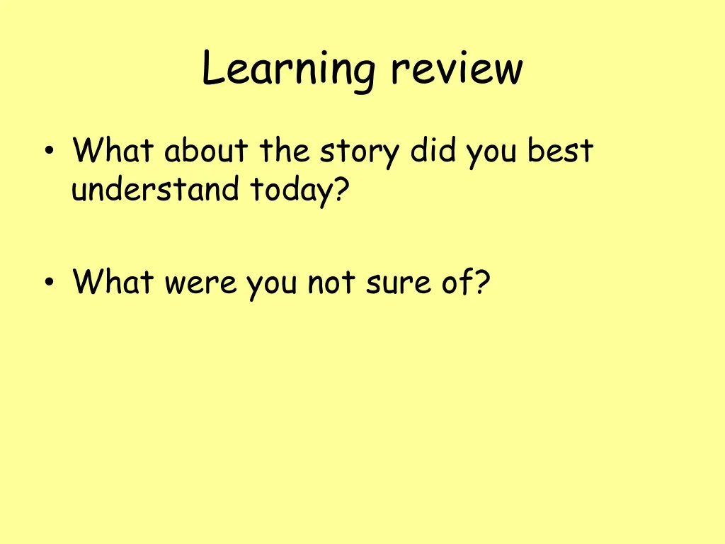 learning review