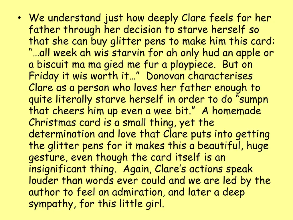 we understand just how deeply clare feels