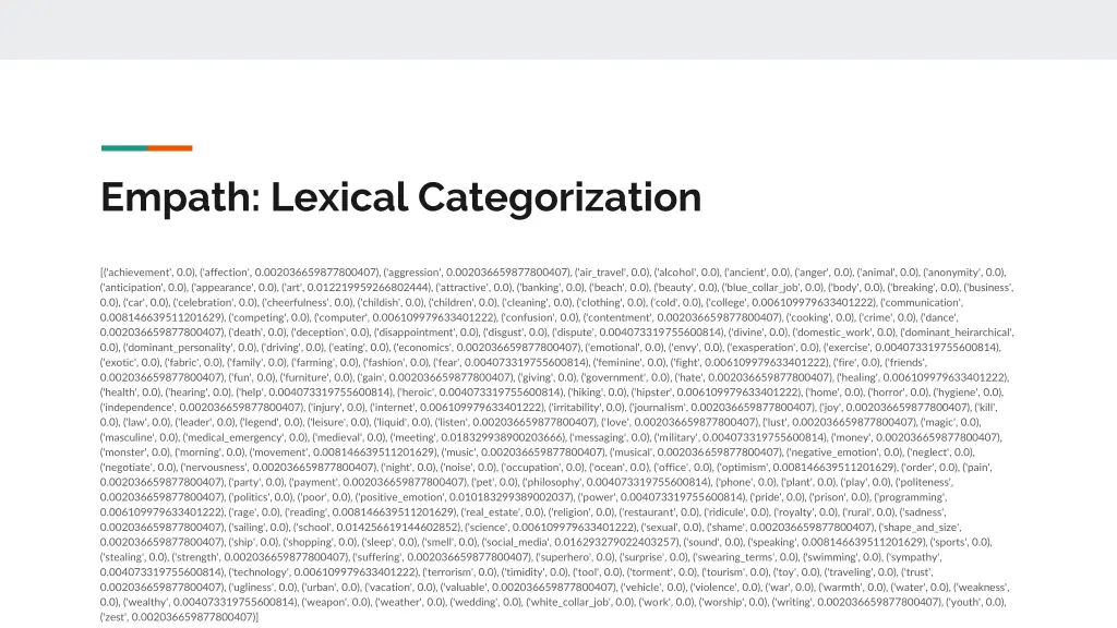 empath lexical categorization