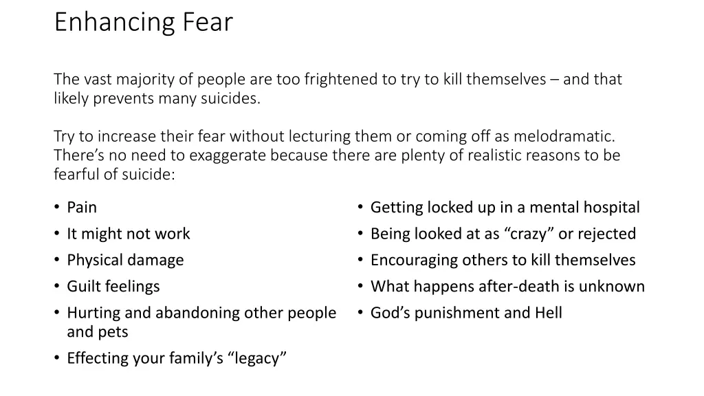 enhancing fear