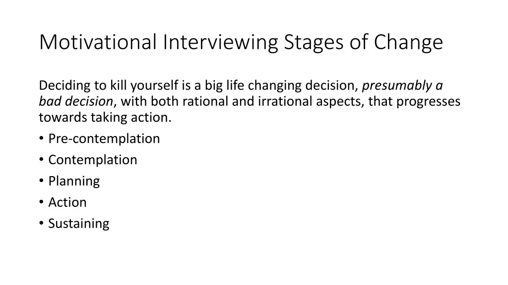 motivational interviewing stages of change