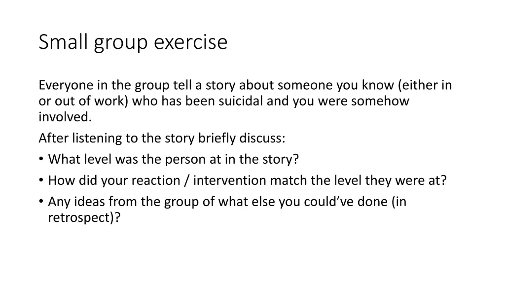 small group exercise