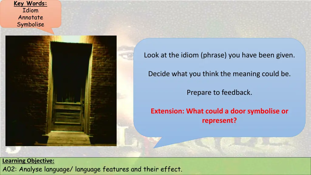 key words idiom annotate symbolise 2