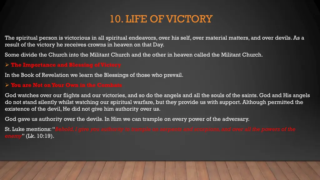 10 life of victory