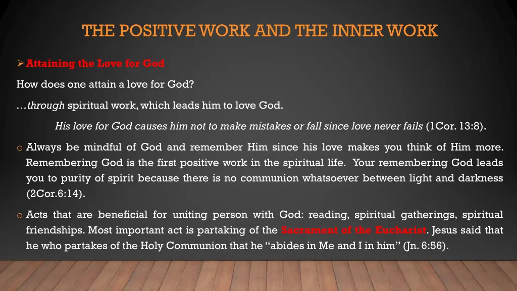 the positive work and the inner work