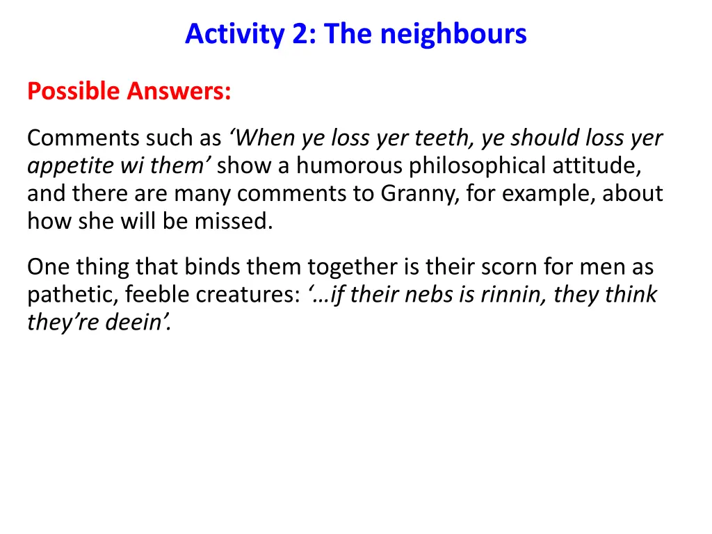 activity 2 the neighbours 3