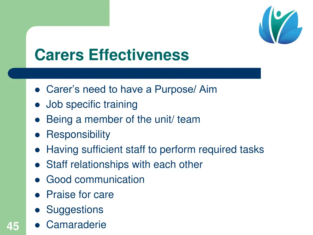 carers effectiveness