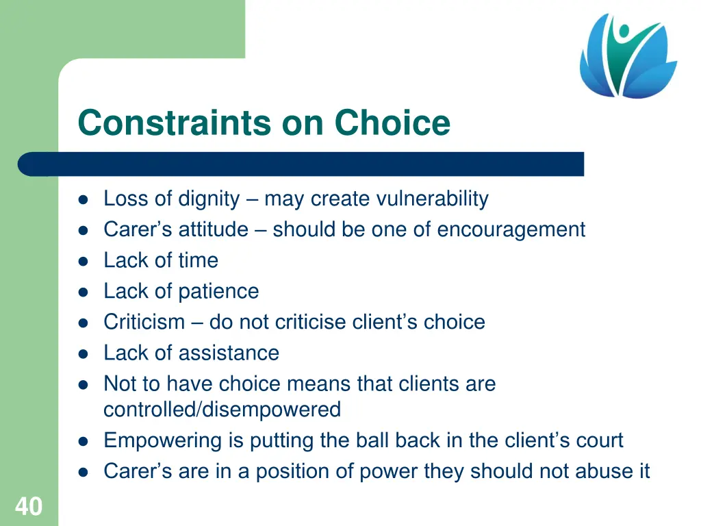 constraints on choice