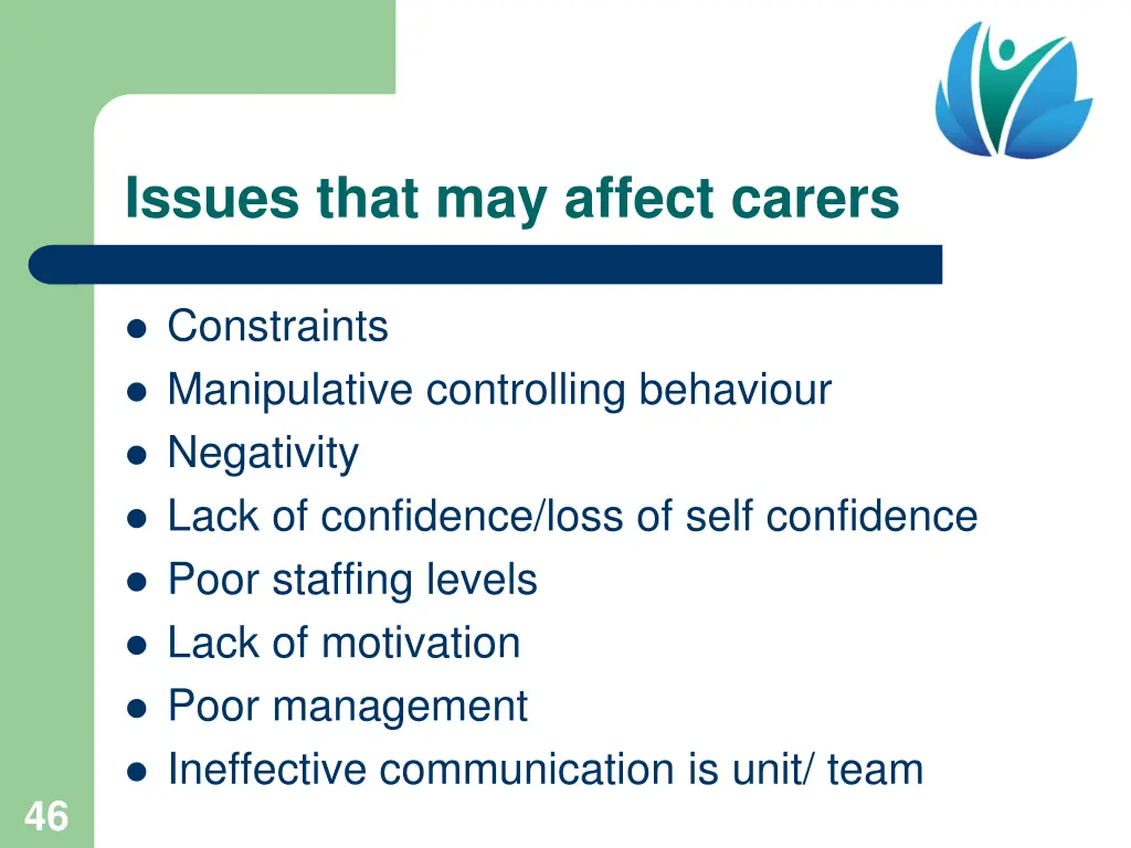 issues that may affect carers