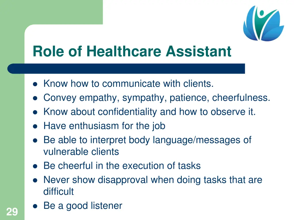 role of healthcare assistant 1