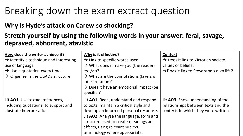 breaking down the exam extract question 3