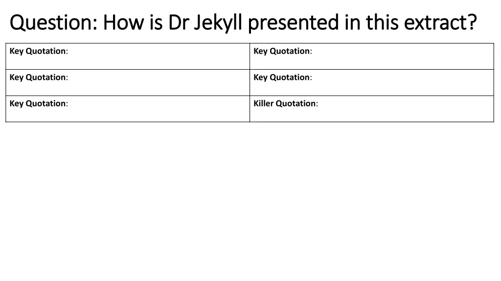 question how is dr jekyll presented in this